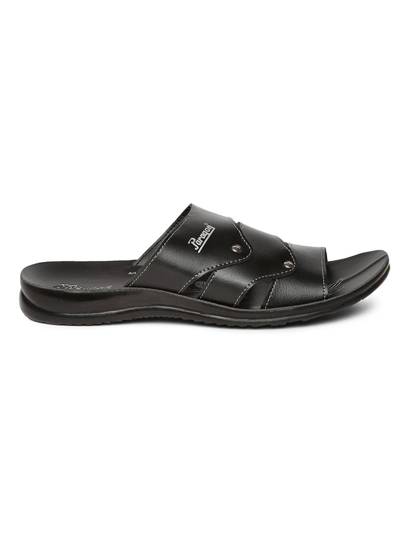 black fabric slip on slippers - 17411337 - Zoom Image - 2