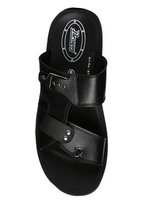 black fabric slip on slippers - 17411350 - Standard Image - 3