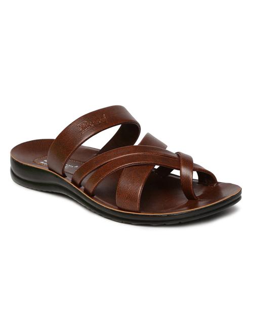 brown fabric slip on slippers - 17411355 - Standard Image - 1