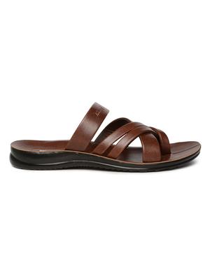 brown fabric slip on slippers - 17411355 - Standard Image - 2