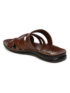 brown fabric slip on slippers - 17411355 - Standard Image - 3