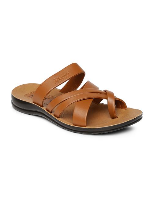 brown fabric slip on slippers - 17411359 - Standard Image - 1