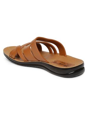 brown fabric slip on slippers - 17411359 - Standard Image - 3