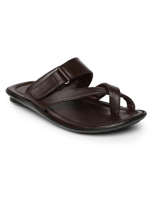 brown fabric slip on slippers - 17411361 - Standard Image - 1