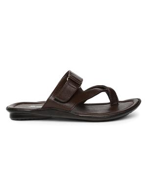 brown fabric slip on slippers - 17411361 - Standard Image - 2