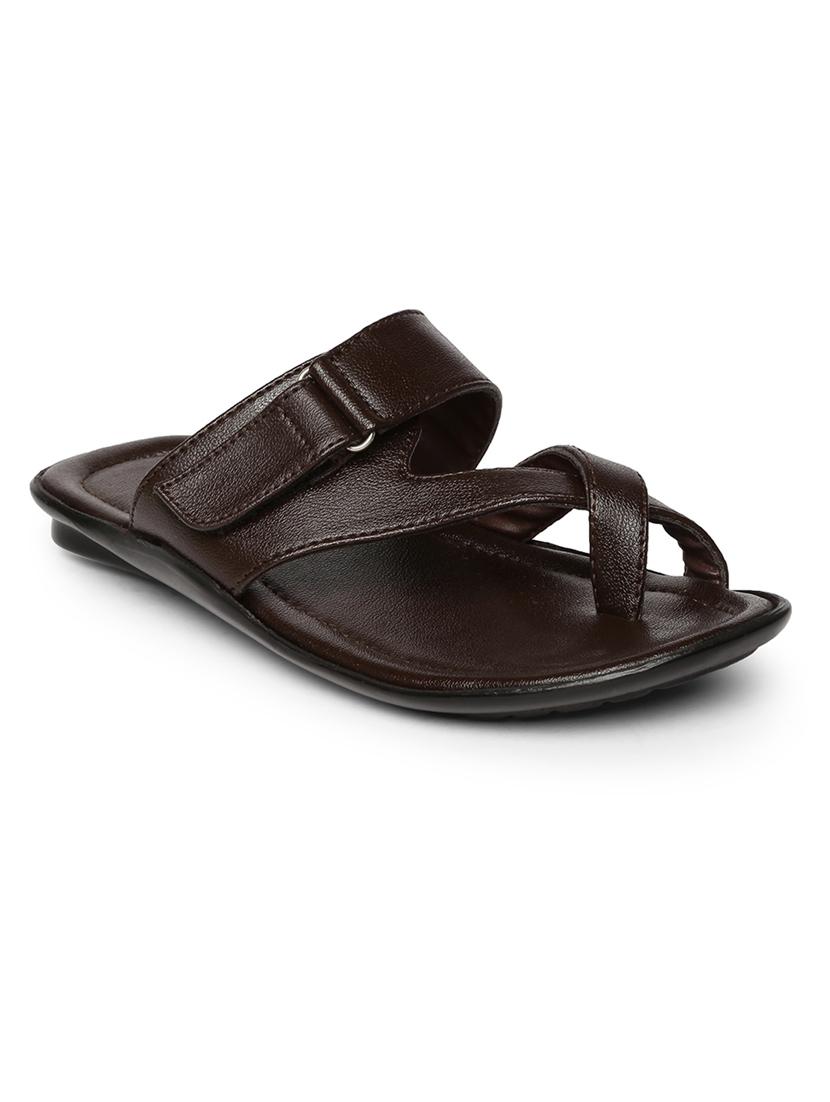 brown fabric slip on slippers - 17411361 - Zoom Image - 1
