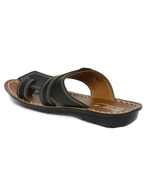 black fabric slip on slippers - 17411362 - Standard Image - 3