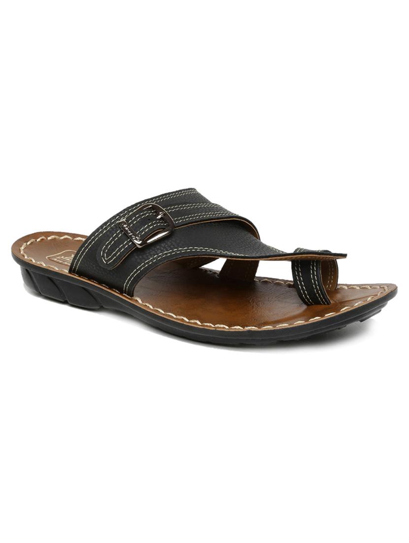 black fabric slip on slippers - 17411362 - Zoom Image - 1