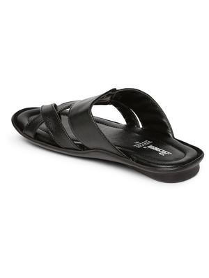 black fabric slip on slippers - 17411365 - Standard Image - 3