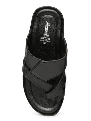 black fabric slip on slippers - 17411365 - Standard Image - 4