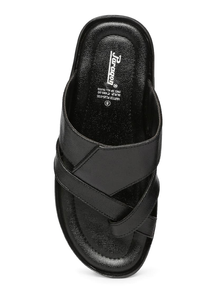 black fabric slip on slippers - 17411365 - Zoom Image - 4