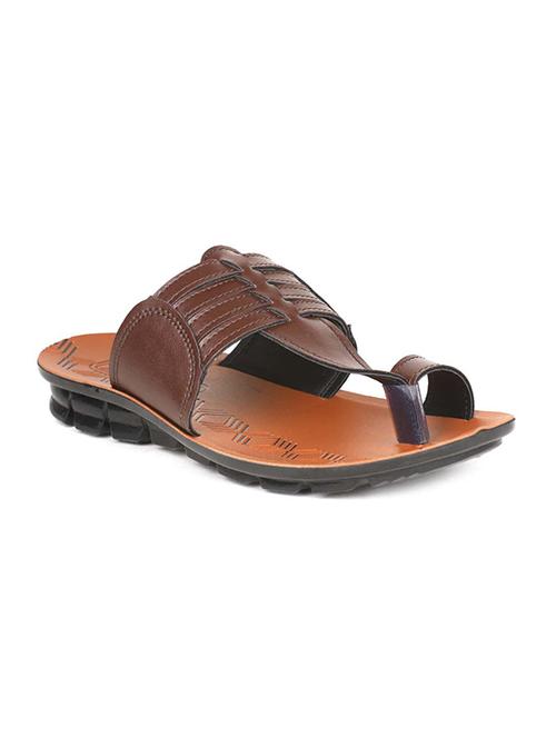 brown fabric slip on slippers - 17411368 - Standard Image - 1
