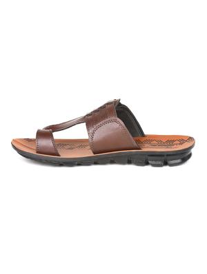 brown fabric slip on slippers - 17411368 - Standard Image - 2