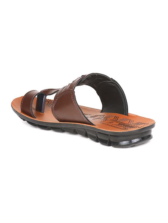 brown fabric slip on slippers - 17411368 - Zoom Image - 3