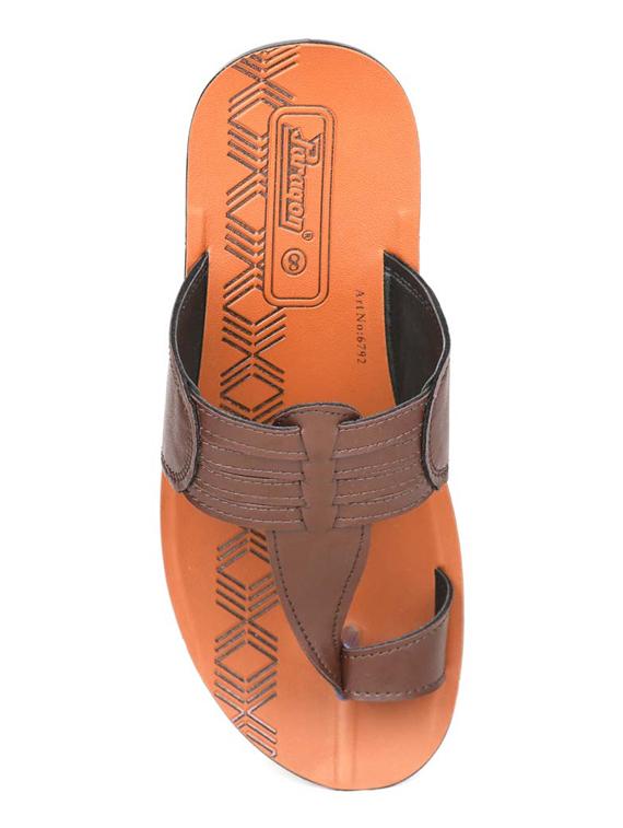 brown fabric slip on slippers - 17411368 - Zoom Image - 4