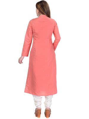 yoke zari embroidered straight kurta with face mask - 17411396 - Standard Image - 3