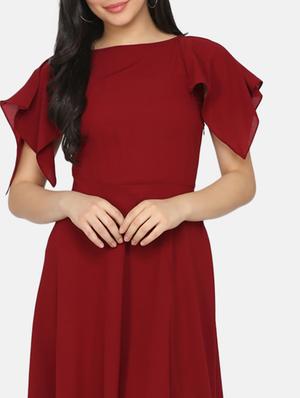 boat neck asymmetric dress - 17411407 - Standard Image - 4