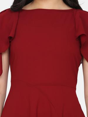 boat neck asymmetric dress - 17411407 - Standard Image - 5