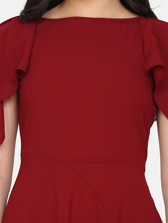 boat neck asymmetric dress - 17411407 - Zoom Image - 5