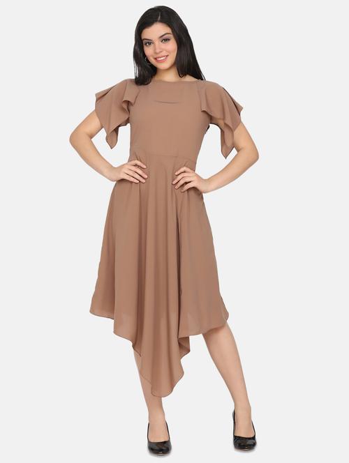 boat neck asymmetric dress - 17411408 - Standard Image - 1