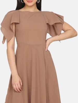 boat neck asymmetric dress - 17411408 - Standard Image - 4