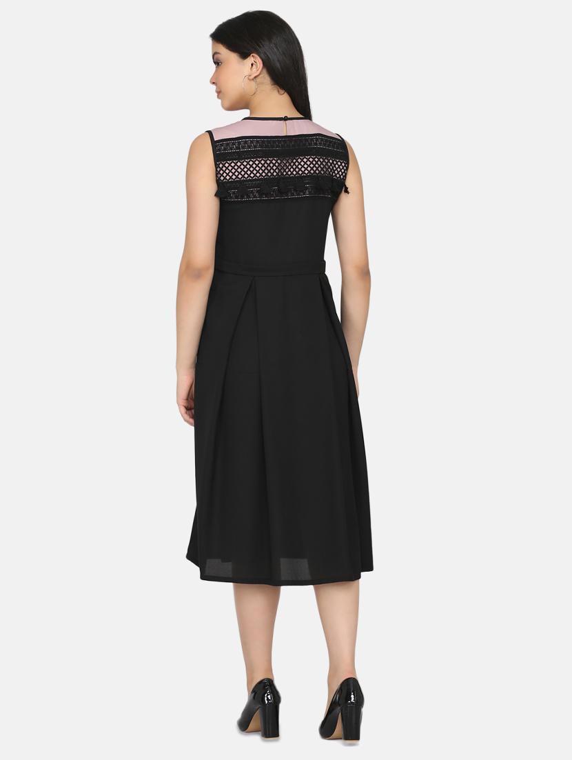 lace detail pleated dress - 17411412 - Zoom Image - 3