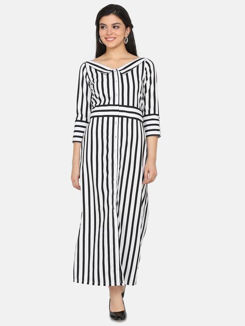 button up striped maxi dress - 17411420 - Standard Image - 1