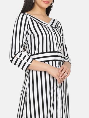 button up striped maxi dress - 17411420 - Standard Image - 4