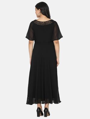lace detail boat neck dress - 17411424 - Standard Image - 3