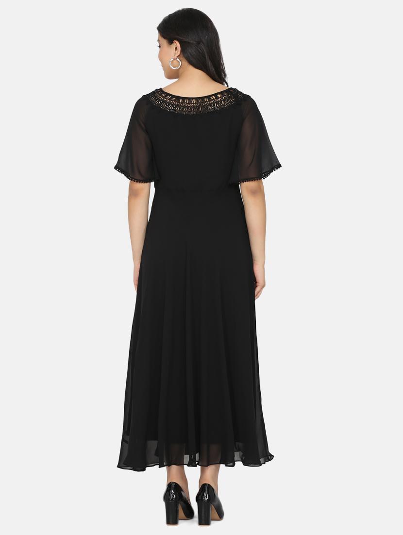 lace detail boat neck dress - 17411424 - Zoom Image - 3