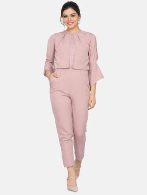 lace detail full leg jumpsuit - 17411429 - Standard Image - 3