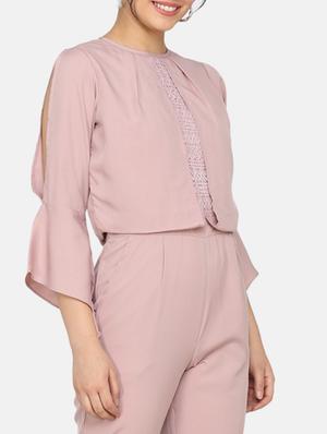 lace detail full leg jumpsuit - 17411429 - Standard Image - 4