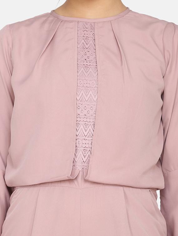 lace detail full leg jumpsuit - 17411429 - Zoom Image - 5