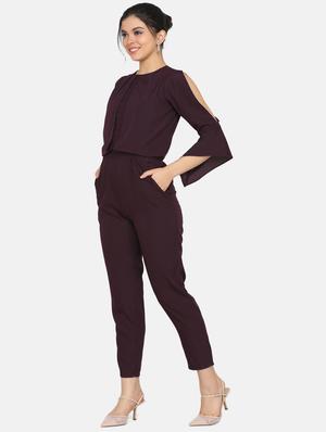 lace detail full leg jumpsuit - 17411430 - Standard Image - 2