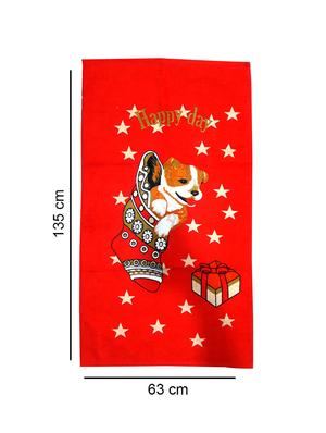 100% cotton 300 gsm kids cartoon bath towel for bathroom set of 1pc, multicolor,63x135, happydog - 17411492 - Standard Image - 4