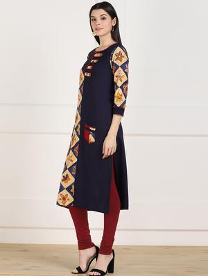 floral straight kurta - 17411581 - Standard Image - 2