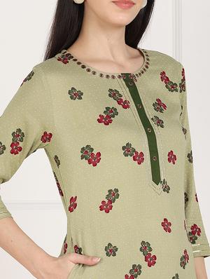 floral straight kurta - 17411582 - Standard Image - 4