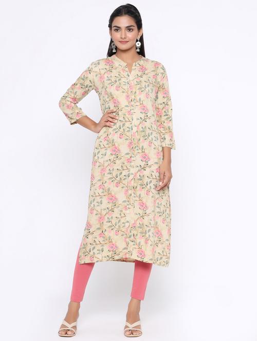 floral straight kurta - 17411804 - Standard Image - 1