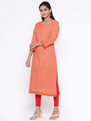 printed straight kurta - 17411814 - Standard Image - 2