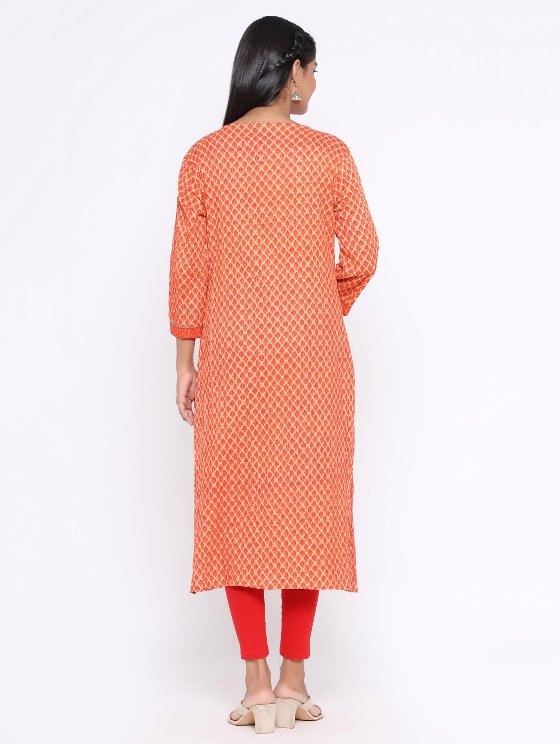 printed straight kurta - 17411814 - Zoom Image - 3