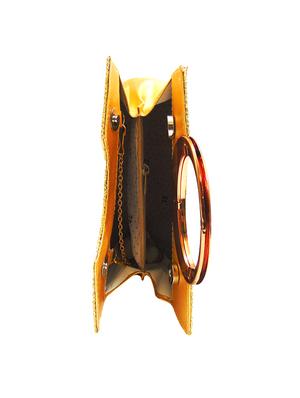 gold leatherette (pu) regular clutch - 17412029 - Standard Image - 3
