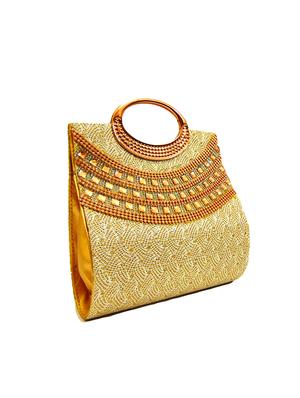 gold leatherette (pu) regular clutch - 17412029 - Standard Image - 4