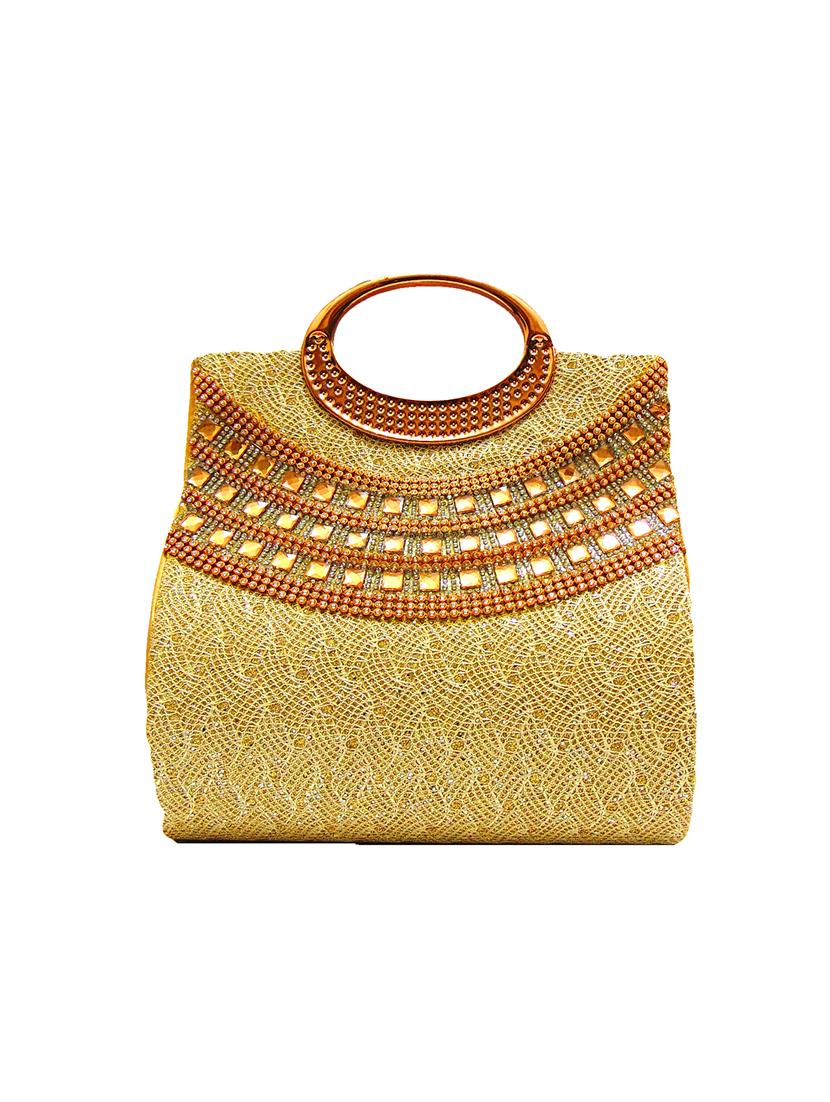 gold leatherette (pu) regular clutch - 17412029 - Zoom Image - 1