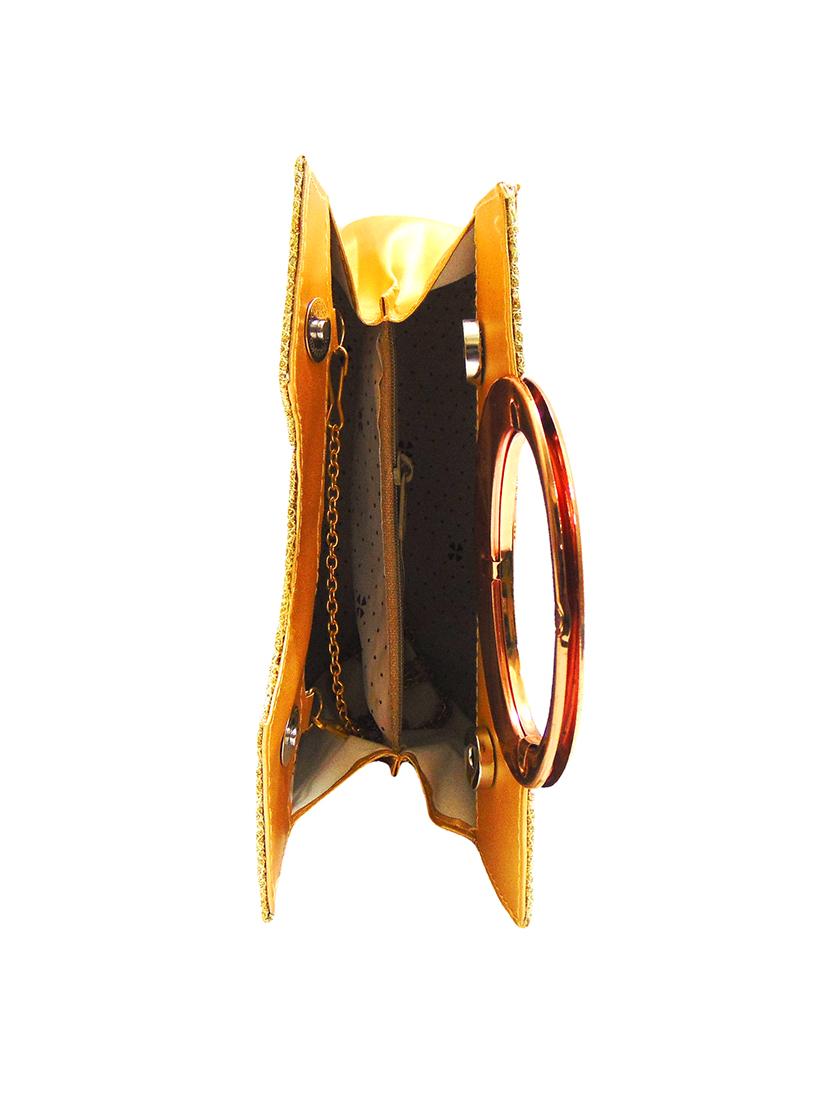gold leatherette (pu) regular clutch - 17412029 - Zoom Image - 3
