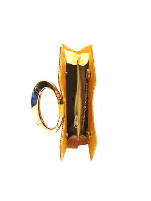 gold leatherette (pu) regular clutch - 17412030 - Standard Image - 3