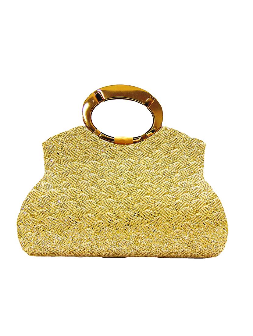gold leatherette (pu) regular clutch - 17412030 - Zoom Image - 2
