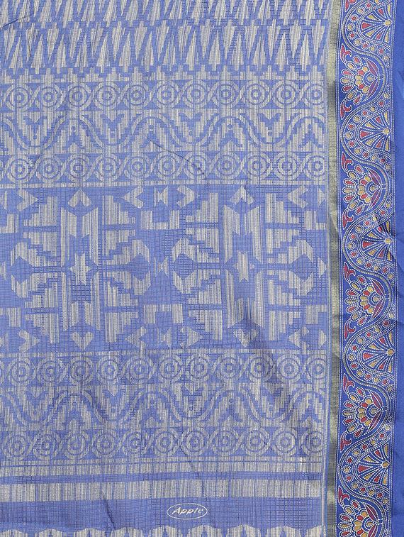 geometric printed saree with blouse - 17412598 - Zoom Image - 5