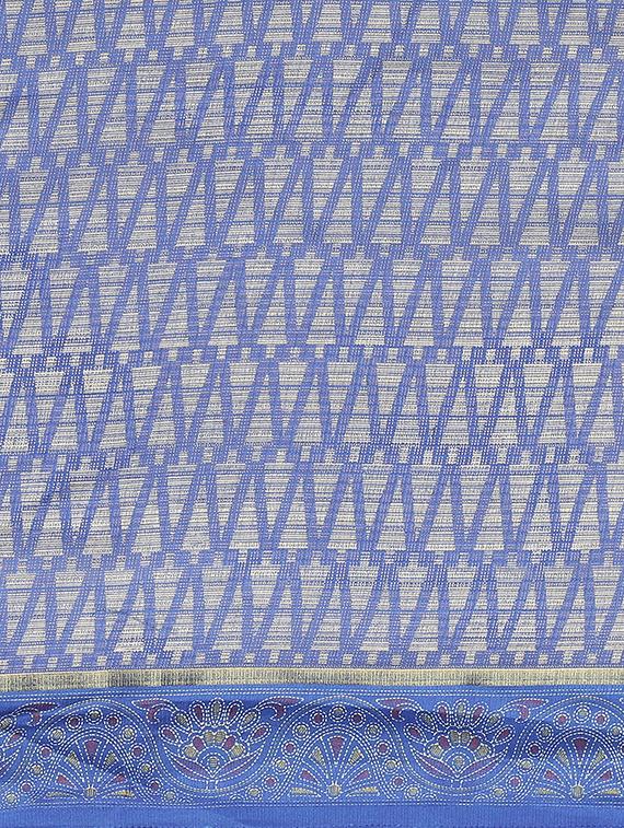 geometric printed saree with blouse - 17412598 - Zoom Image - 6