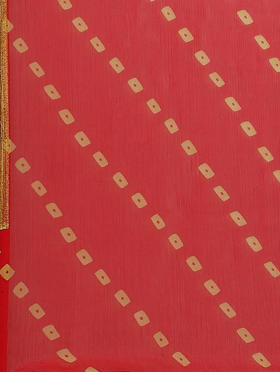 bandhani printed saree with blouse - 17412602 - Zoom Image - 5