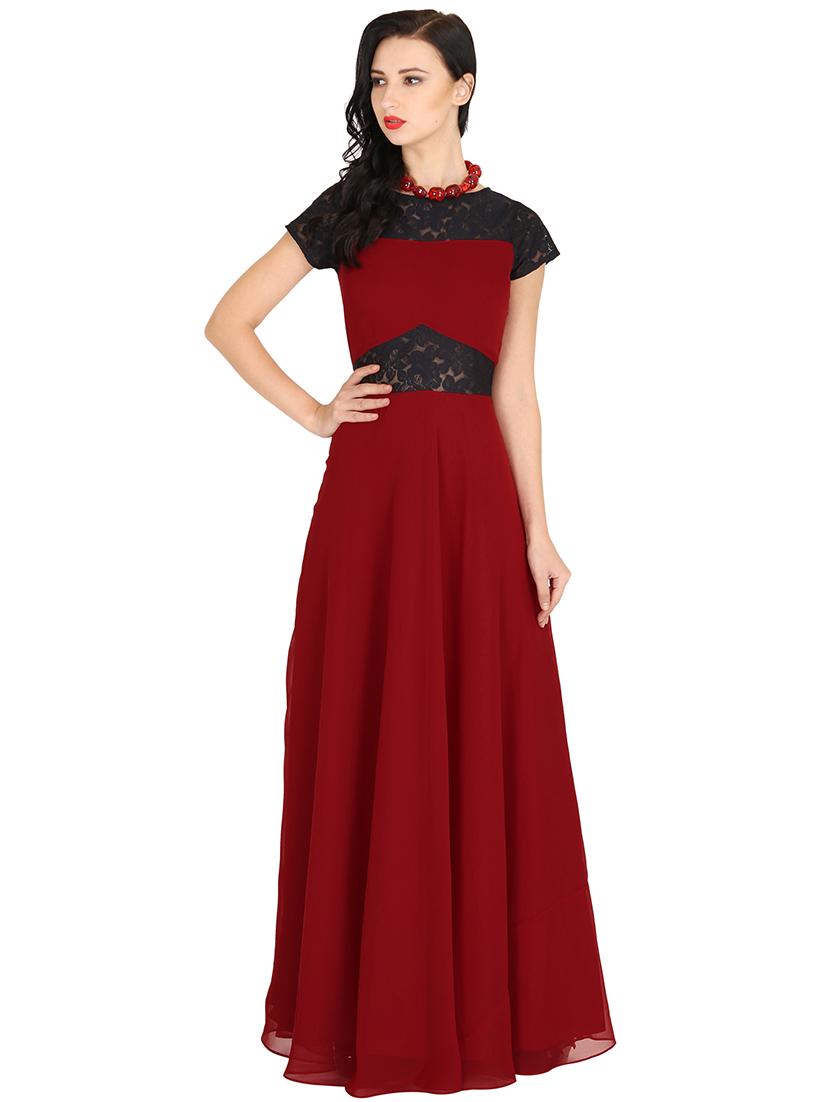 bow back flared maxi dress - 17412733 - Zoom Image - 1